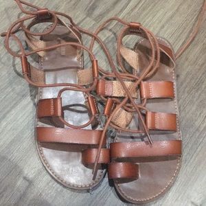 Gladiator ankle tie sandals
